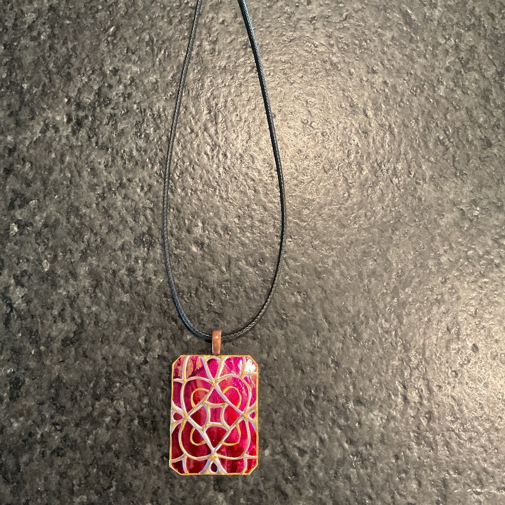 NWOT Hand Painted Copper Pendant, Renee Taylor Gallery, Sedona, AZ